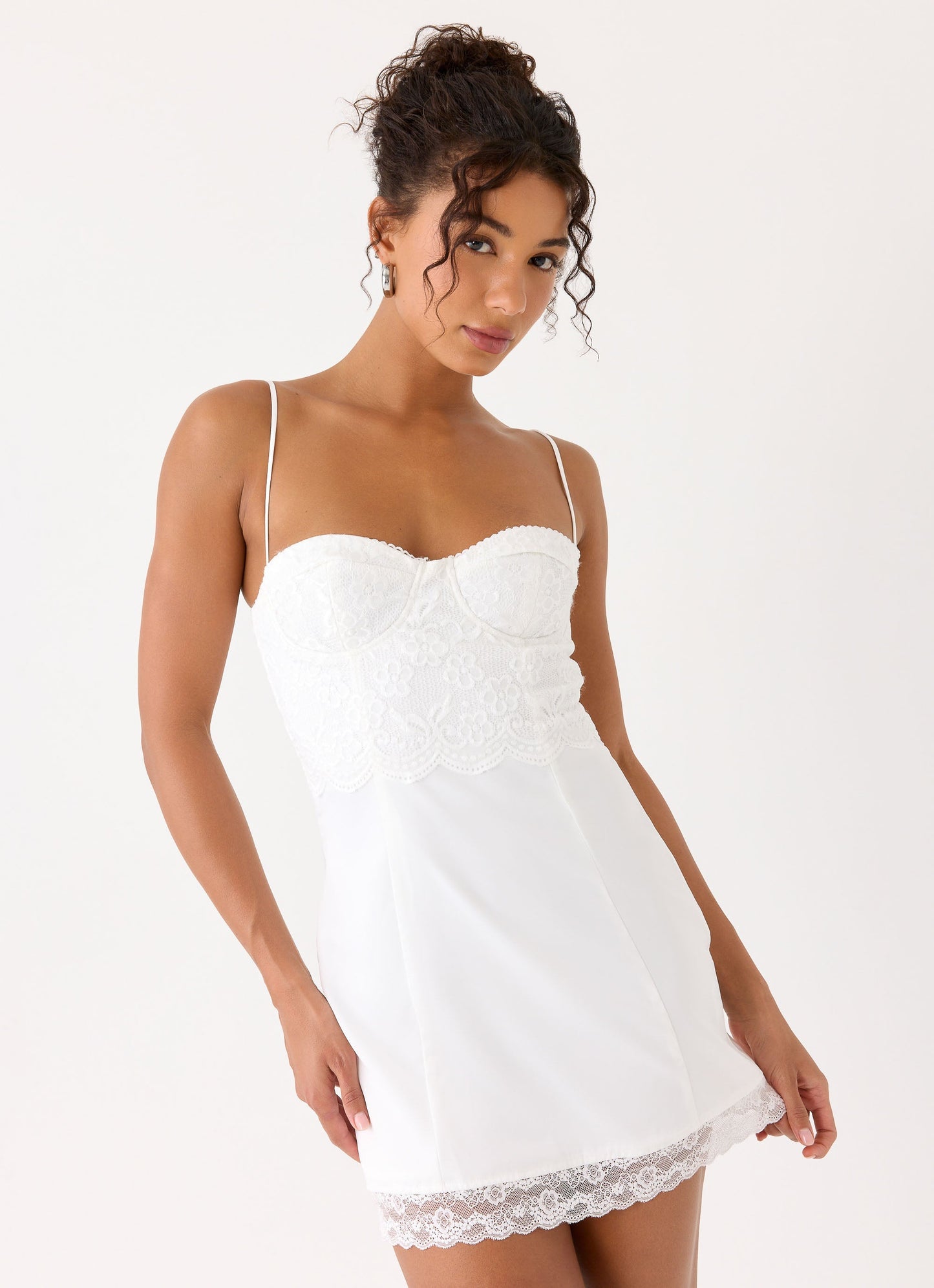 Aloura Lace Mini Dress - White
