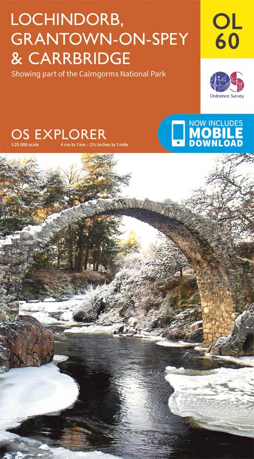 LOCHINDORB GRANTOWN-ON-SPEY & CARRBRIDGE MAP