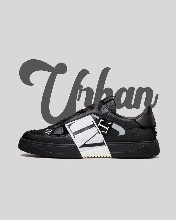 Valentino Low-Top Calfskin Black and White