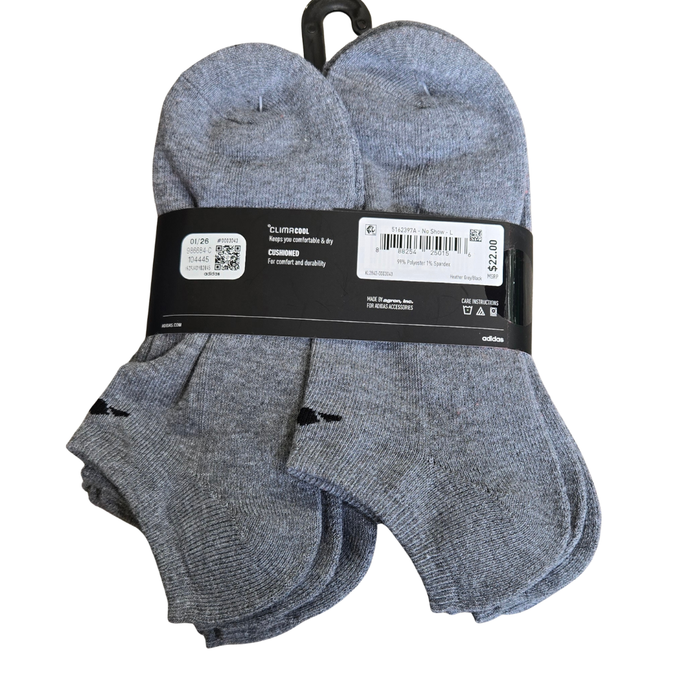 adidas Men’s Climacool Low Cut Socks – Heather Grey KL2842