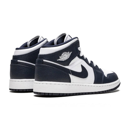 Jordan 1 Mid "White Metallic Gold Obsidian"
