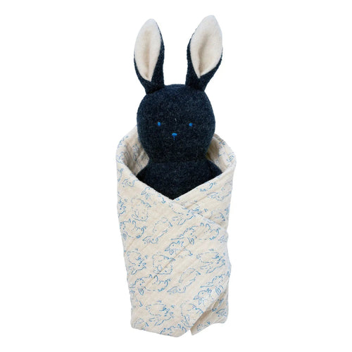 Bunny Rattle + Burp Cloth