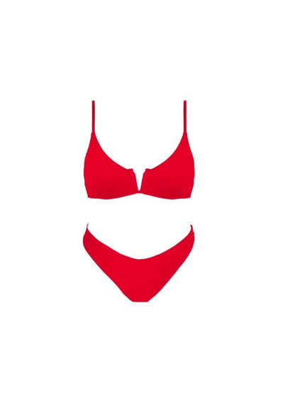 Jane Red V-Wire Bralette Bikini