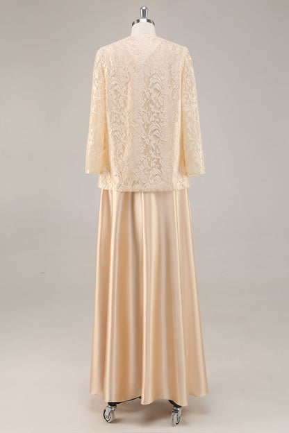 Champagne Plus Size A-Line 2-Piece Mother of the Bride Dress