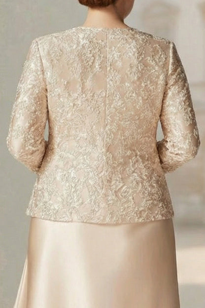 Champagne Plus Size A-Line 2-Piece Mother of the Bride Dress