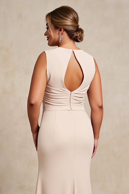 Apricot Plus Size Chiffon Long Mother of the Bride Dress with Ruffles