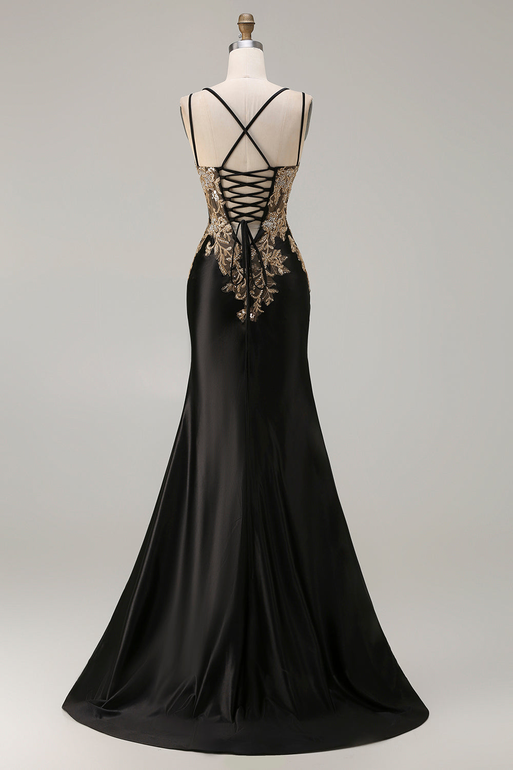 Plus Size Sparkly Floral Dark Green Mermaid Satin Long Corset Prom Dress with Slit