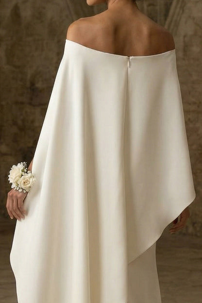 Mermaid White Maxi Boho Wedding Dress with Slit