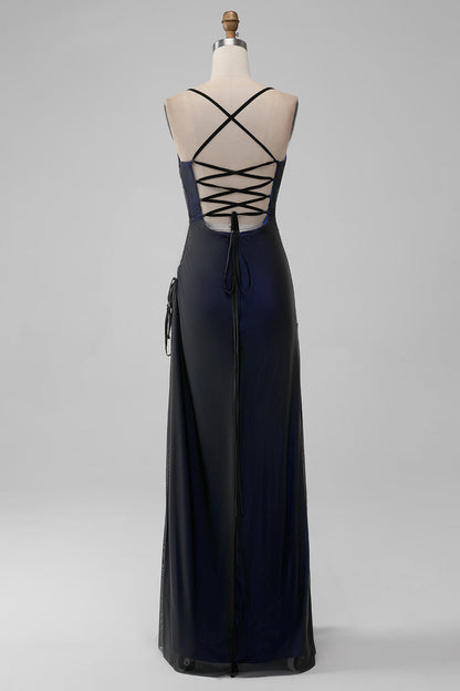 Sheath Spaghetti Straps Bridesmaid Dress With Elasticity