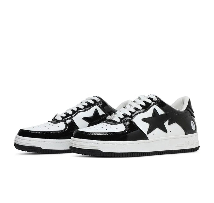 A Bathing Ape Bape Sta Patent Leather "Black White"