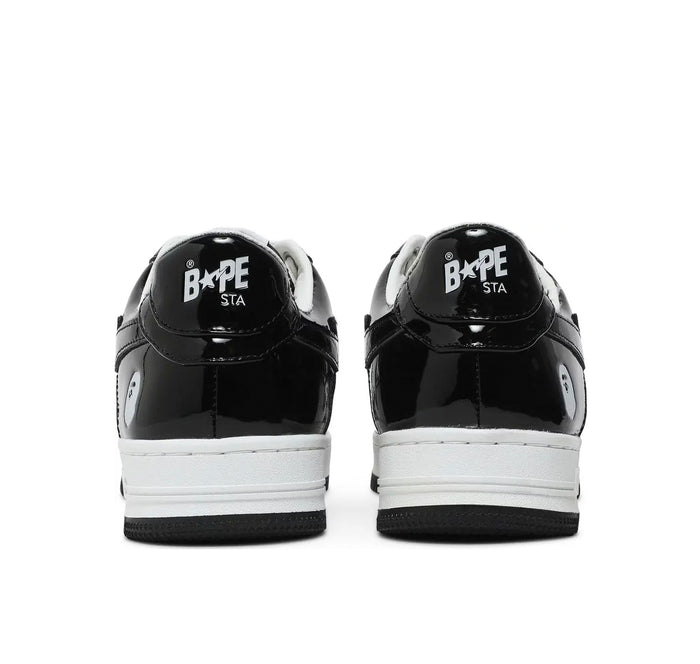A Bathing Ape Bape Sta Patent Leather "Black White"