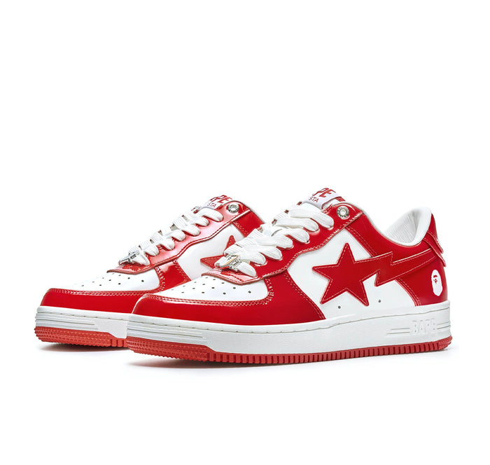 A Bathing Ape Bape Sta Patent Leather White Red