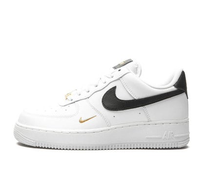 Nike Air Force 1 Low 07 Essential White Black Gold Mini Swoosh