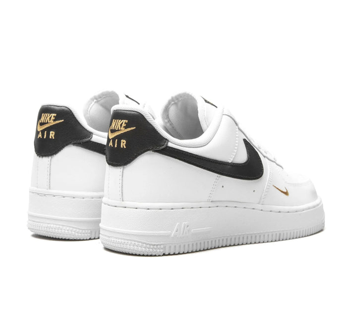 Nike Air Force 1 Low 07 Essential White Black Gold Mini Swoosh