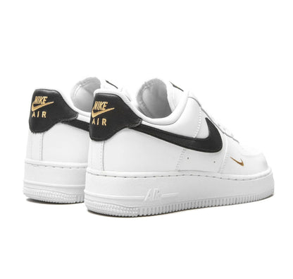 Nike Air Force 1 Low 07 Essential White Black Gold Mini Swoosh