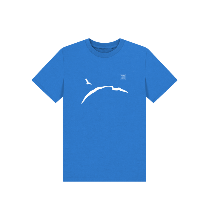 Bright Blue Printed Kids T-Shirt Front