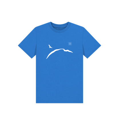 Bright Blue Printed Kids T-Shirt Front