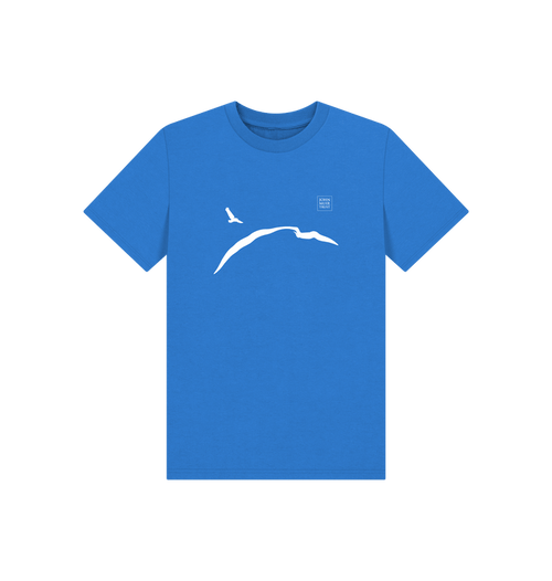 Bright Blue Printed Kids T-Shirt Front