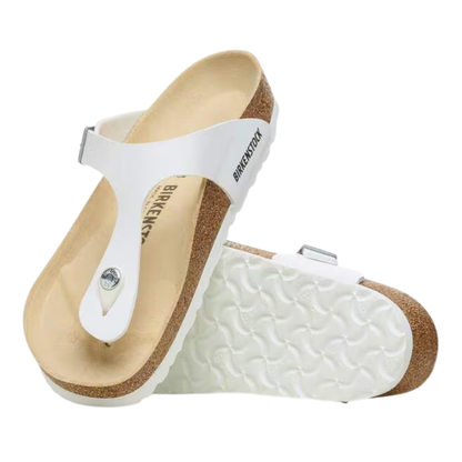 Birkenstock Women's Gizeh Birko-Flor White Thong Sandals – 0745531