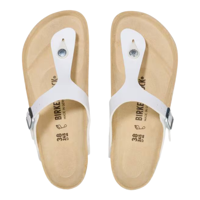 Birkenstock Women's Gizeh Birko-Flor White Thong Sandals – 0745531