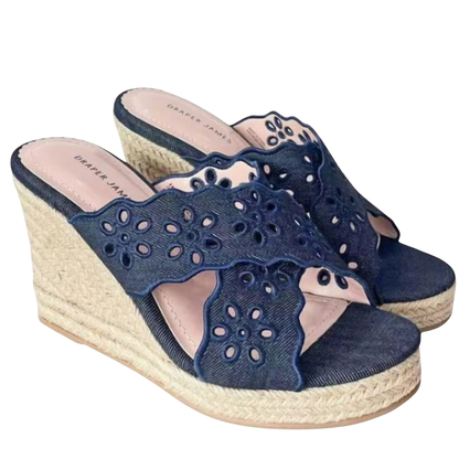 Draper James Emily Women’s Wedge Shoes Navy 1784180