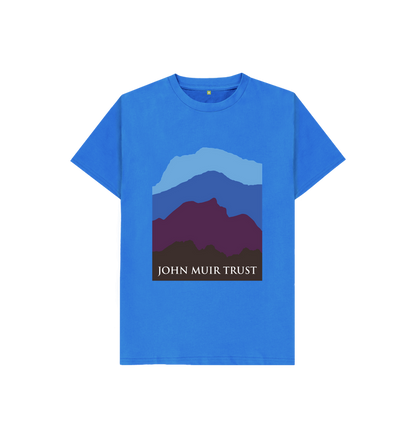 Bright Blue Four Mountains Kid's T-Shirt - New Blue