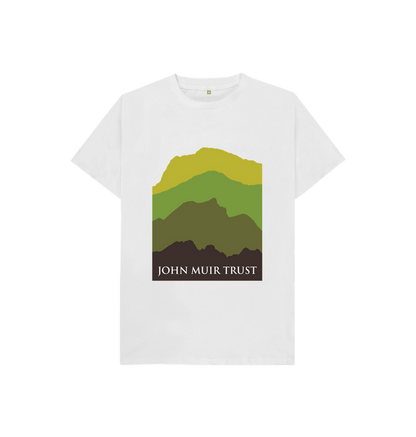 White Four Mountains Kids T-Shirt - New Green
