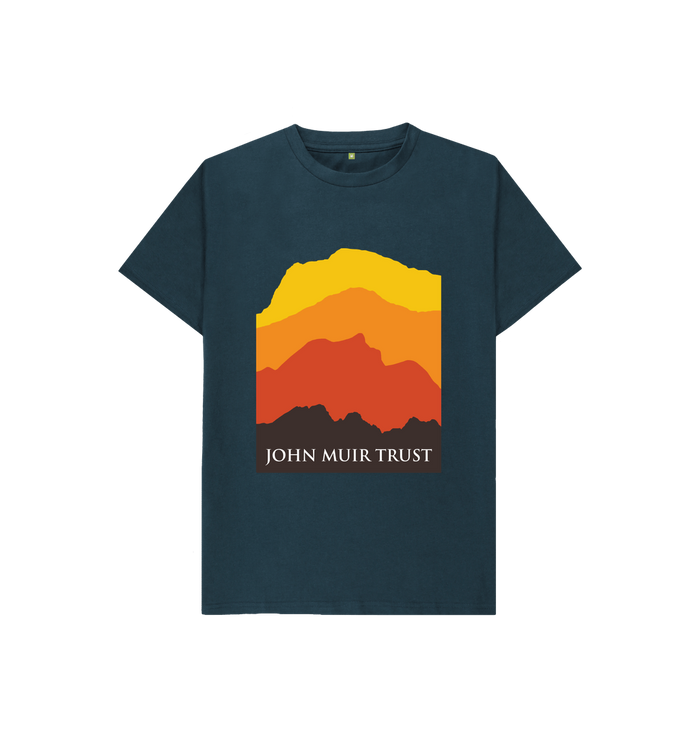 Denim Blue Four Mountains Kid's T-Shirt - New Yellow