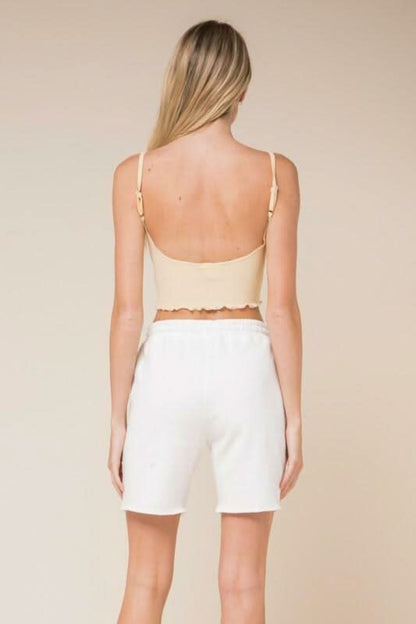 Don't Do It Vanilla Notch Cami Crop Top