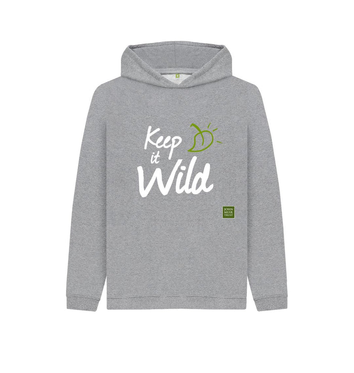 Athletic Grey Keep it Wild Kid's Hoodie - Leaf