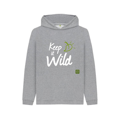 Athletic Grey Keep it Wild Kid's Hoodie - Leaf