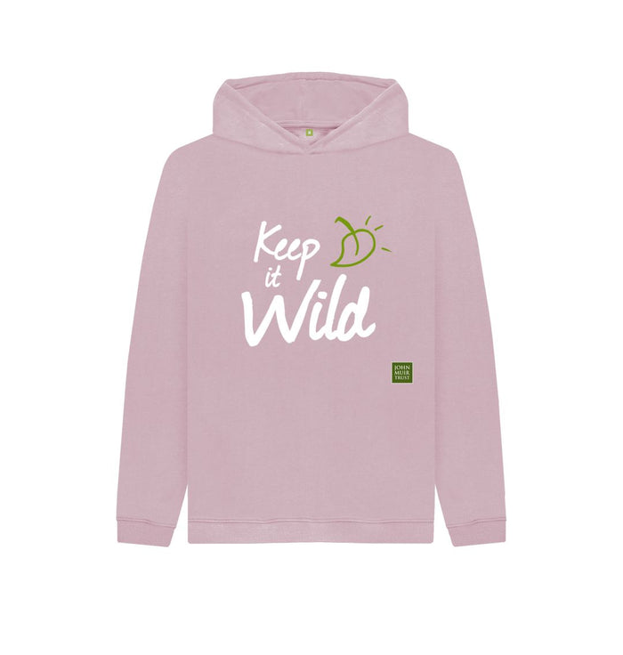 Mauve Keep it Wild Kid's Hoodie - Leaf