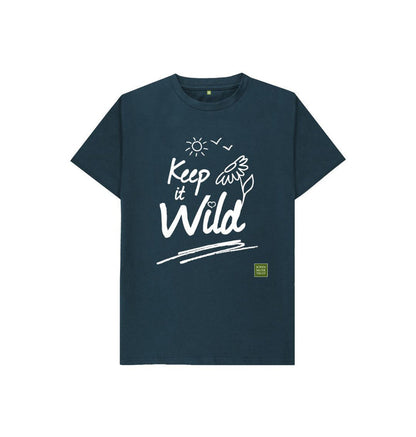 Denim Blue Keep it Wild Kid's T-shirt - Sun