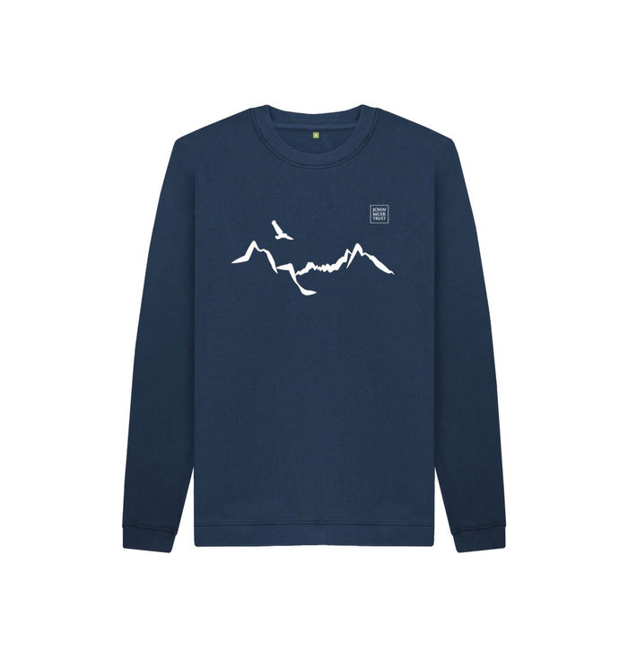 Navy Blue Ladhar Bheinn Kid's jumper - White