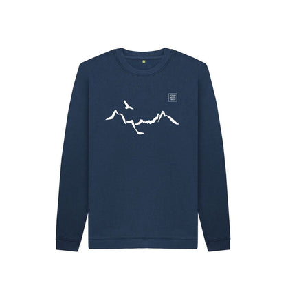 Navy Blue Ladhar Bheinn Kid's jumper - White