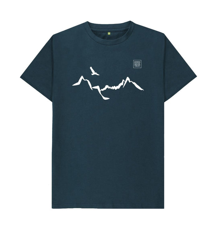 Denim Blue Ladhar Bheinn Men's T-shirt (White)