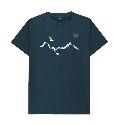 Denim Blue Ladhar Bheinn Men's T-shirt (White)