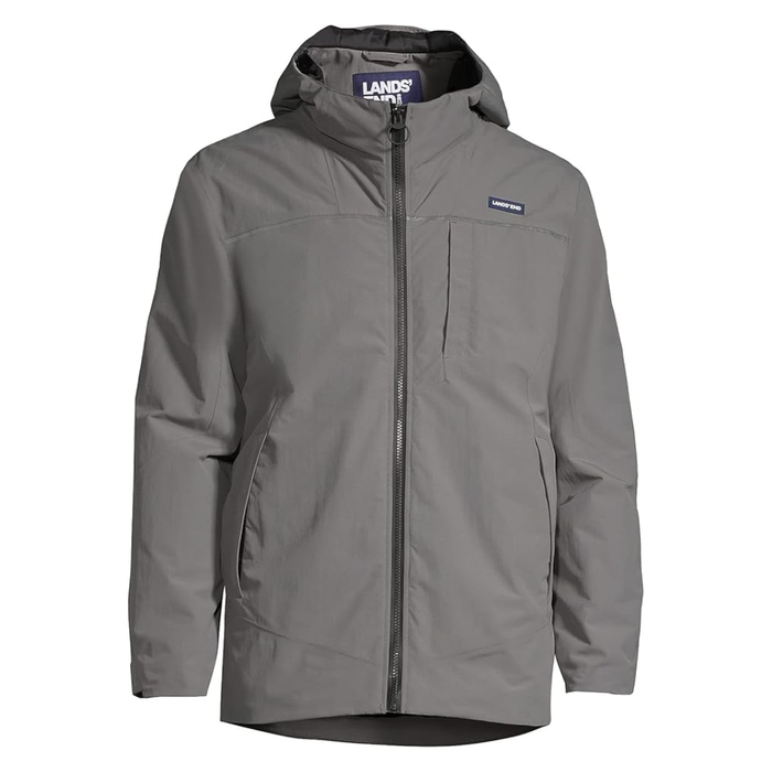 Lands’ End Men’s Squall Hooded Jacket – 519264 – Arctic Gray
