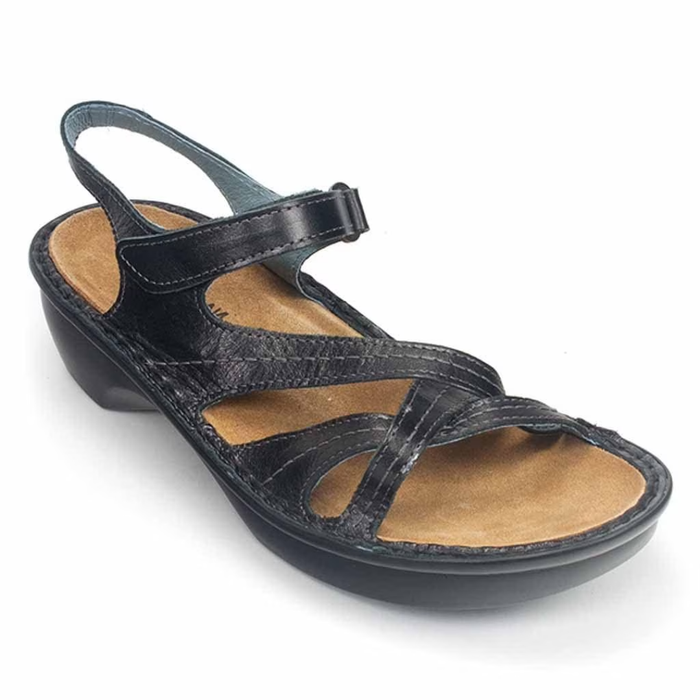 Naot Paris Women’s Wedge Crisscross Strap Sandals – Black