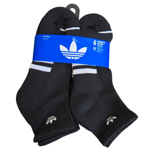 Adidas Originals Women’s 3-Stripes Ankle Socks 6 Pairs – Black