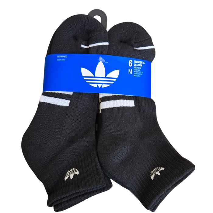 Adidas Originals Women’s 3-Stripes Ankle Socks 6 Pairs – Black
