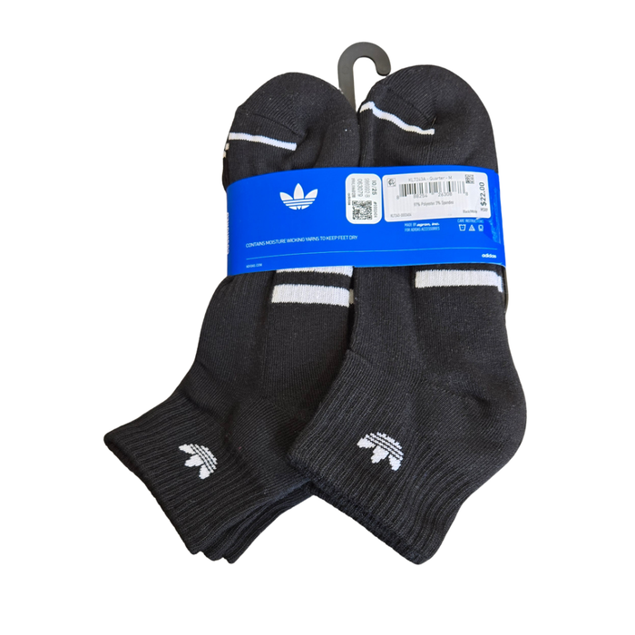 Adidas Originals Women’s 3-Stripes Ankle Socks 6 Pairs – Black