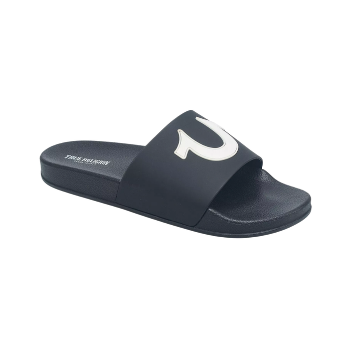 True Religion Men’s 112 Logo Slides Black