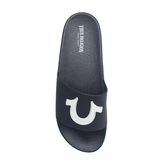 True Religion Men’s 112 Logo Slides Black