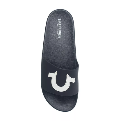 True Religion Men’s 112 Logo Slides Black