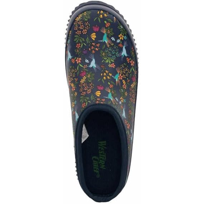 Women’s Waterproof Slip-On Garden Clog Hummingbird – Navy Blue